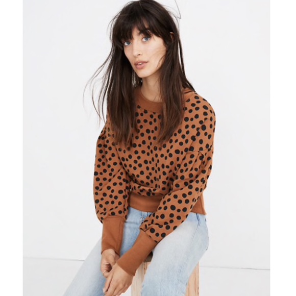 ❌SOLD❌ Madewell Leopard Dot Sweatshirt - Picture 1 of 4